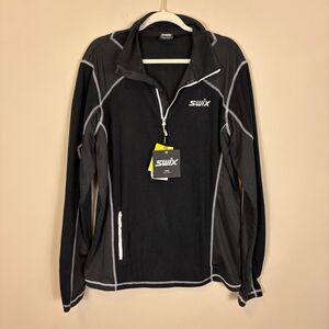 New Swix Men's Fleece Lined Quarter Zip Pullover Base Layer XXL